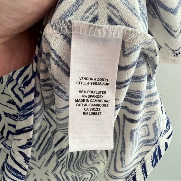 Northern Reflections Blue and White T-Shirt Size XL Petite - Picture 5 of 5